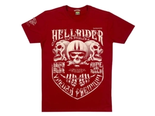 Tričko Yakuza Premium 3806 - červené, Hell Rider Born to Burn, Flying Riots Los Angeles